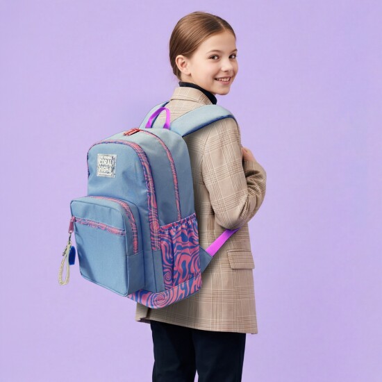 Coral High Milka Geometrik Desenli Okul Sırt Çantası 33227 - Coral High