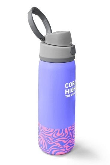 Coral High Milka Geometrik Desenli Pipetli ve Direkt İçim Çelik Termos 800 ml 38505 - 2