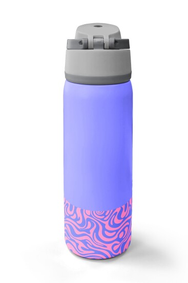 Coral High Milka Geometrik Desenli Pipetli ve Direkt İçim Çelik Termos 800 ml 38505 - 6