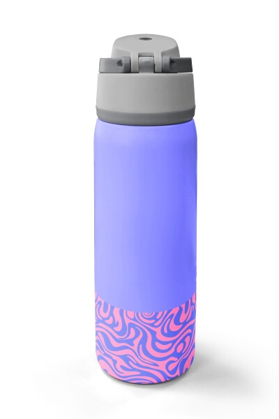 Coral High Milka Geometrik Desenli Pipetli ve Direkt İçim Çelik Termos 800 ml 38505 - 6