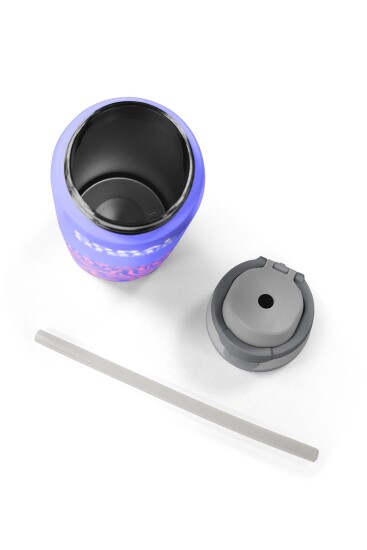 Coral High Milka Geometrik Desenli Pipetli ve Direkt İçim Çelik Termos 800 ml 38505 - 8