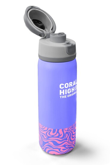 Coral High Milka Geometrik Desenli Pipetli ve Direkt İçim Çelik Termos 800 ml 38505 - 3