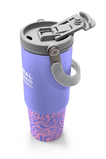 Coral High Milka Geometrik Desenli Pipetli ve Direkt İçim Çelik Termos 900 ml 38704 - 3