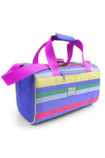 Coral High Milka Gri Sarı Çizgi Desenli Spor Çantası 27543 