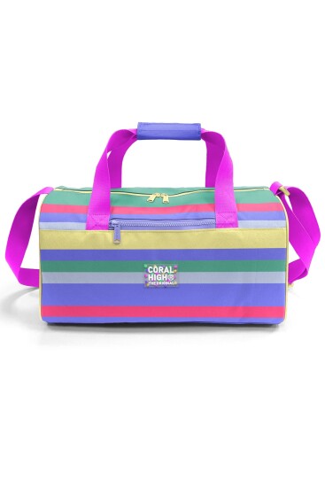 Coral High Milka Gri Sarı Çizgi Desenli Spor Çantası 27543 - 2