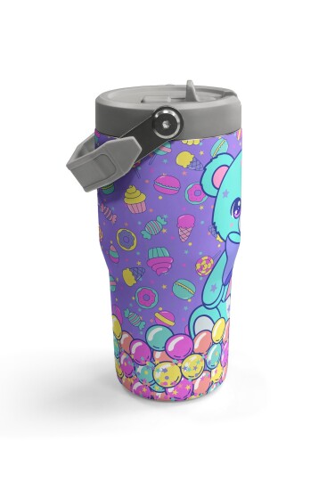 Coral High Milka Şeker Ayıcık Desenli Katlanır Ağızlıklı Çelik Termos 600 ml 38902 - 4