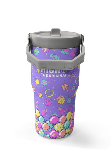 Coral High Milka Şeker Ayıcık Desenli Katlanır Ağızlıklı Çelik Termos 600 ml 38902 - 5