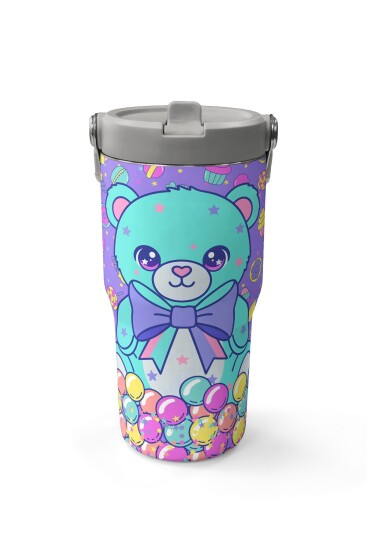 Coral High Milka Şeker Ayıcık Desenli Katlanır Ağızlıklı Çelik Termos 600 ml 38902 - 2