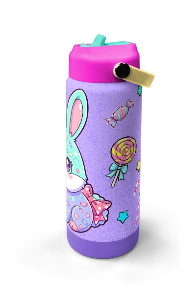 Coral High Milka Su Yeşili Tavşan Desenli Katlanır Ağızlıklı Çelik Termos 650 ml 38337 - 4