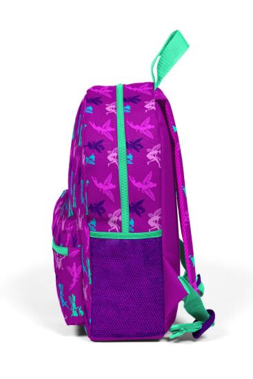 Minik Yuva Sırt Çantası Koyu Pembe Su Yeşili Peri Desenli İki Bölmeli 23338 - 6