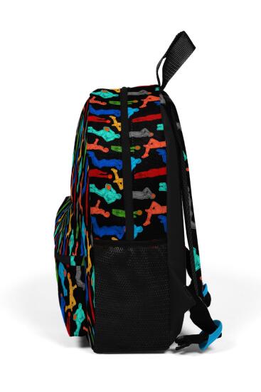 Minik Yuva Sırt Çantası Siyah Basketbol Desenli İki Bölmeli 23345 - 6