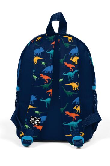 Minik Yuva Sırt Çantası Lacivert Mavi Dinozor Desenli İki Bölmeli 23353 - 4