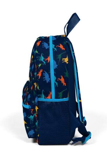 Minik Yuva Sırt Çantası Lacivert Mavi Dinozor Desenli İki Bölmeli 23353 - 6