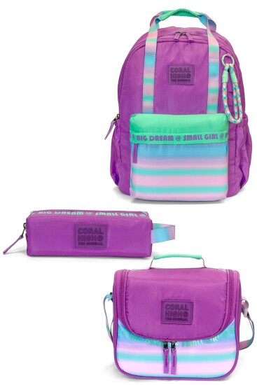 Coral High Mor 3'lü Okul Çanta Seti SET0124429 
