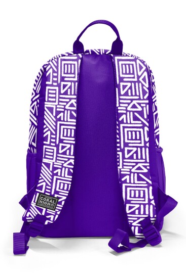 Coral High Mor Beyaz Geometrik Desenli 3’lü Okul Çanta Seti SET0123683 - 4
