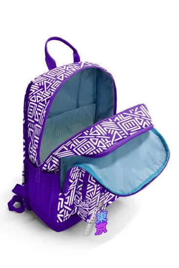 Coral High Mor Beyaz Geometrik Desenli Okul Sırt Çantası 23683 - 3