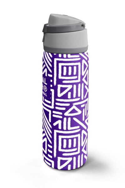 Coral High Mor Beyaz Geometrik Desenli Pipetli ve Direkt İçim Çelik Termos 800 ml 38543 - 5