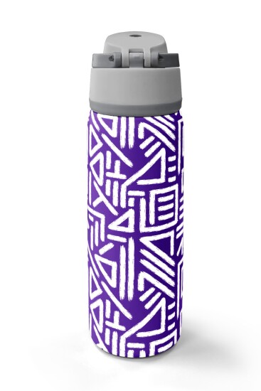 Coral High Mor Beyaz Geometrik Desenli Pipetli ve Direkt İçim Çelik Termos 800 ml 38543 - 6