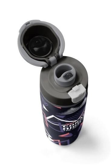 Coral High Mor Lacivert Geometrik Desenli Pipetli ve Direkt İçim Çelik Termos 800 ml 38583 - 7