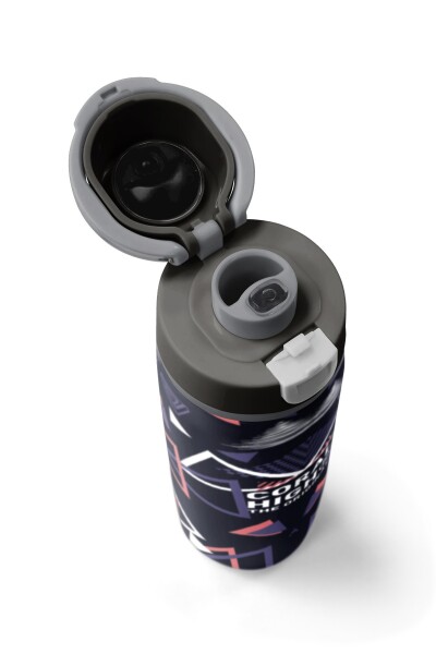 Coral High Mor Lacivert Geometrik Desenli Pipetli ve Direkt İçim Çelik Termos 800 ml 38583 - 7