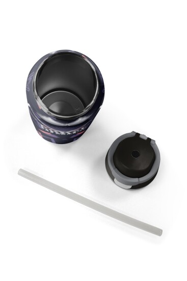 Coral High Mor Lacivert Geometrik Desenli Pipetli ve Direkt İçim Çelik Termos 800 ml 38583 - 8