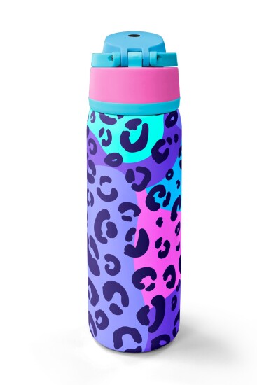 Coral High Mor Leopar Desenli Pipetli ve Direkt İçim Çelik Termos 800 ml 38521 - 6