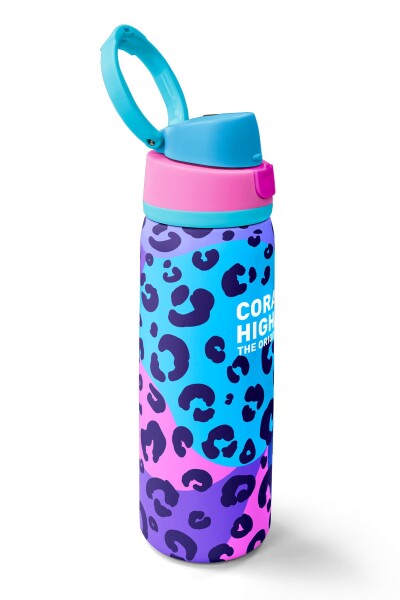 Coral High Mor Leopar Desenli Pipetli ve Direkt İçim Çelik Termos 800 ml 38521 - 2