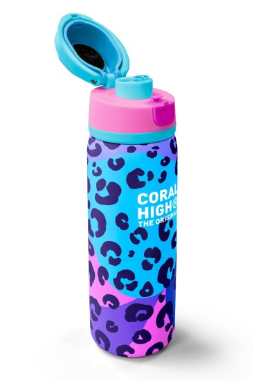 Coral High Mor Leopar Desenli Pipetli ve Direkt İçim Çelik Termos 800 ml 38521 - 3