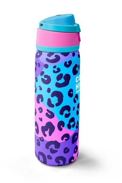 Coral High Mor Leopar Desenli Pipetli ve Direkt İçim Çelik Termos 800 ml 38521 - 4