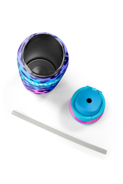 Coral High Mor Leopar Desenli Pipetli ve Direkt İçim Çelik Termos 800 ml 38521 - 8