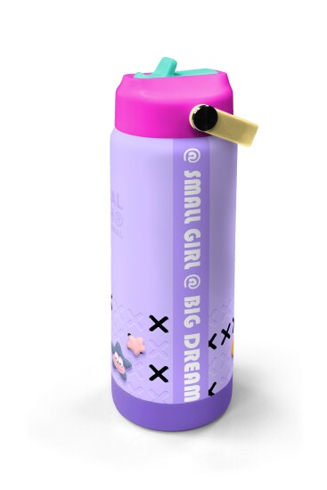 Coral High Mor Lila Desenli Katlanır Ağızlıklı Çelik Termos 650 ml 38350 - 4