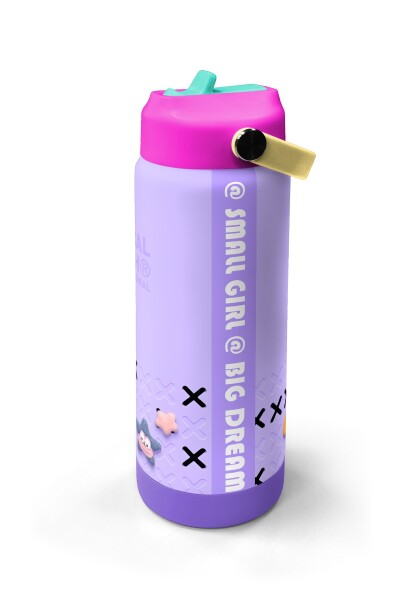 Coral High Mor Lila Desenli Katlanır Ağızlıklı Çelik Termos 650 ml 38350 - 4