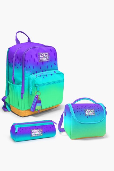 Coral High Mor Lila Renk Geçişli 3’lü Okul Çanta Seti SET0123637 - Coral High