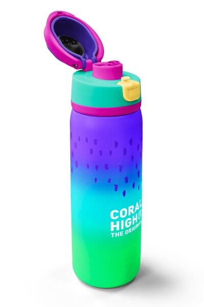 Coral High Mor Lila Renk Geçişli Pipetli ve Direkt İçim Çelik Termos 800 ml 38526 - 3