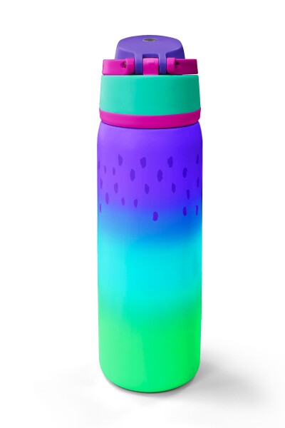 Coral High Mor Lila Renk Geçişli Pipetli ve Direkt İçim Çelik Termos 800 ml 38526 - 6