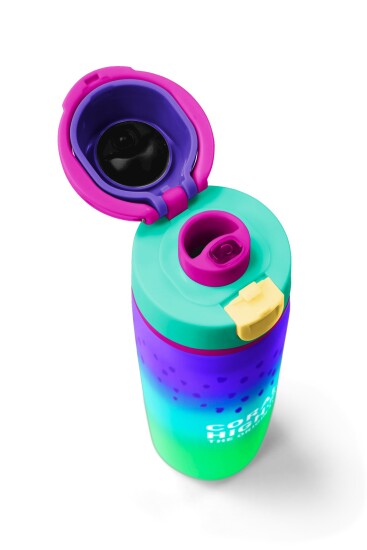 Coral High Mor Lila Renk Geçişli Pipetli ve Direkt İçim Çelik Termos 800 ml 38526 - 7