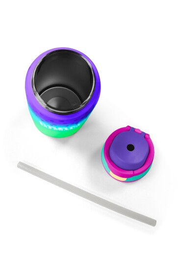 Coral High Mor Lila Renk Geçişli Pipetli ve Direkt İçim Çelik Termos 800 ml 38526 - 8