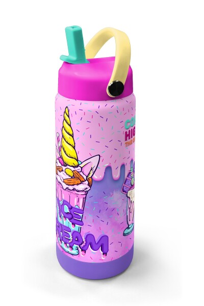 Coral High Mor Milkshake Dondurma Katlanır Ağızlıklı Çelik Termos 650 ml 38378 - 2