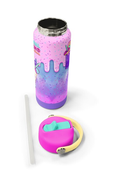 Coral High Mor Milkshake Dondurma Katlanır Ağızlıklı Çelik Termos 650 ml 38378 - 5