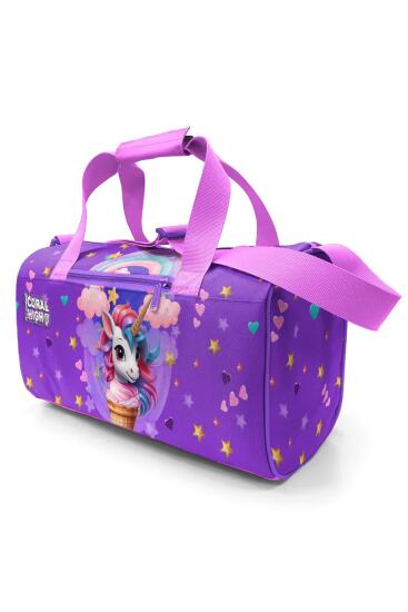Coral High Mor Pembe Unicorn Dondurma Desenli Spor Çantası 27542 - 10