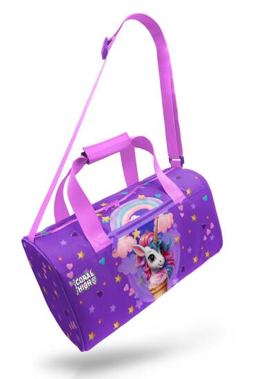 Coral High Mor Pembe Unicorn Dondurma Desenli Spor Çantası 27542 - 7