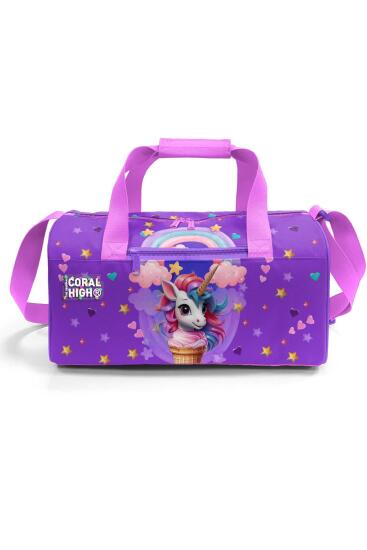 Coral High Mor Pembe Unicorn Dondurma Desenli Spor Çantası 27542 - 2