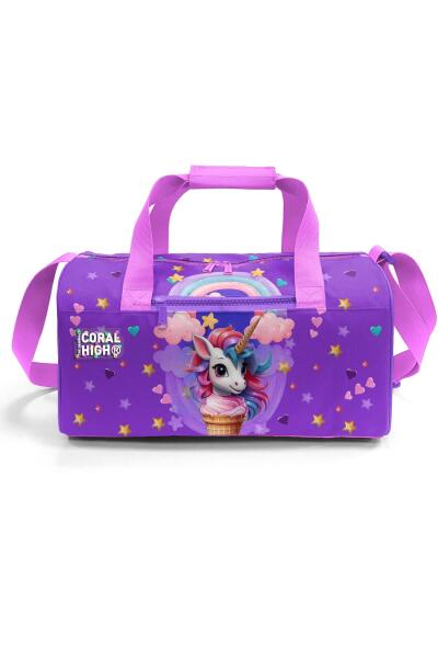 Coral High Mor Pembe Unicorn Dondurma Desenli Spor Çantası 27542 - 2