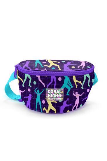 Coral High Mor Voleybol Desenli Bel Çantası 11544 - Coral High