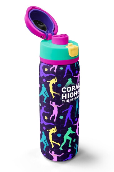 Coral High Mor Voleybol Desenli Pipetli ve Direkt İçim Çelik Termos 800 ml 38525 - 3