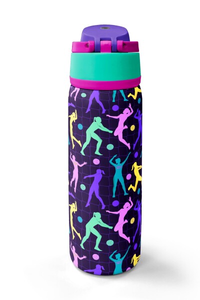 Coral High Mor Voleybol Desenli Pipetli ve Direkt İçim Çelik Termos 800 ml 38525 - 6