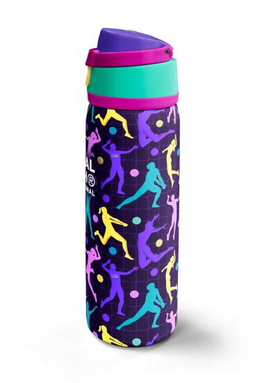 Coral High Mor Voleybol Desenli Pipetli ve Direkt İçim Çelik Termos 800 ml 38525 - 5