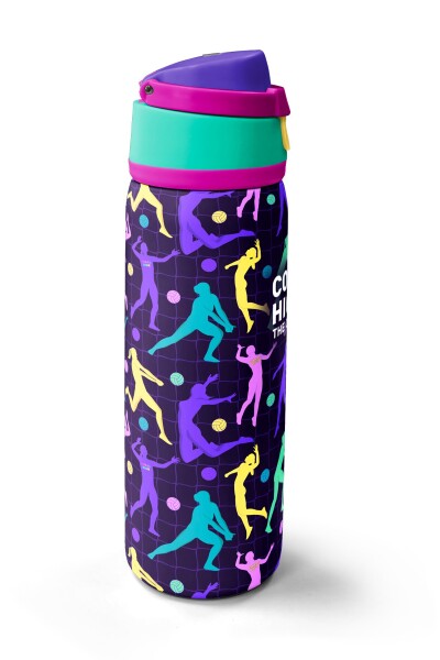 Coral High Mor Voleybol Desenli Pipetli ve Direkt İçim Çelik Termos 800 ml 38525 - 4