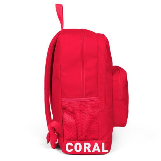 Coral High Kırmızı Nakış Logolu Dört Bölmeli USB Şarjlı Kulaklık Çıkışlı Sırt Çantası 24103 - 15