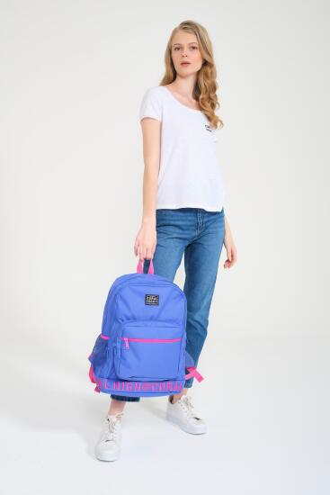 Coral High Lavanta Nakış Logolu Dört Bölmeli USB Şarjlı Kulaklık Çıkışlı Sırt Çantası 24106 - 6